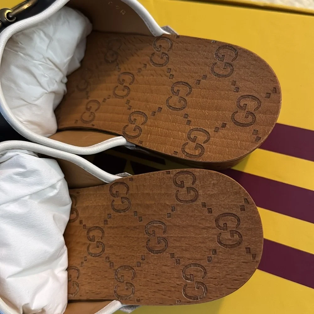 Gucci Black and Brown Clogs with adidas Logo - Picture 4 of 7